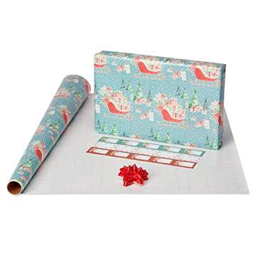 American Greetings 120 sq. ft. Christmas Wrapping Paper Set, Kathy Davis Designs (4 Rolls 30 in. x 12 ft., 7 Bows, 30 Gift Tags)