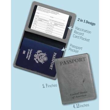 Women's Passport Wallet & Cover Combo - Holds Passport, Vaccine Card & More