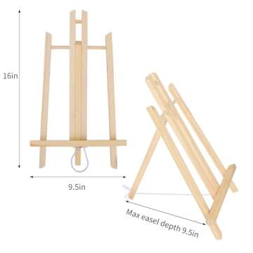 Jekkis 3 Packs 16 Inch Easel Stand, Table Top Easel for Painting, Wooden Tabletop Display Easels, Ar...
