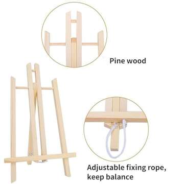 Jekkis 3 Packs 16 Inch Easel Stand, Table Top Easel for Painting, Wooden Tabletop Display Easels, Art Craft Painting Easel Stand for Kids Artist Adults Students Classroom
