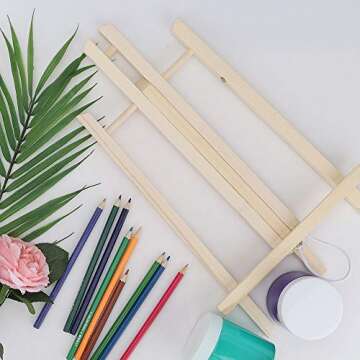 Jekkis 3 Packs 16 Inch Easel Stand, Table Top Easel for Painting, Wooden Tabletop Display Easels, Art Craft Painting Easel Stand for Kids Artist Adults Students Classroom