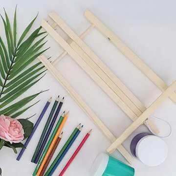 Jekkis 3 Packs 16 Inch Easel Stand, Table Top Easel for Painting, Wooden Tabletop Display Easels, Art Craft Painting Easel Stand for Kids Artist Adults Students Classroom