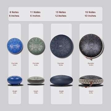 JYTMUS Steel Tongue Drum 11 Notes 6 Inches Steel Drum with Drum Bag, Music Book, Drum Mallets, Mallet Holder, Finger Picks and Stickers Tongue Drum for Yoga, Meditation, Prenatal Music Education
