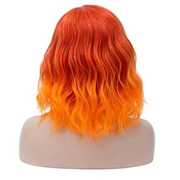 MAGQOO Orange Flame Fire Wig for Cosplay and Parties
