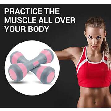 Nice C Adjustable Dumbbells Weights, Neoprene All-in-1 Options, Non-Slip, All-Purpose, Home, Gym, Office