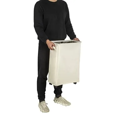Chrislley Slim Rolling Laundry Hamper for Small Spaces
