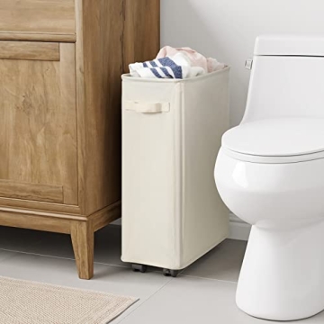 Chrislley Slim Rolling Laundry Hamper for Small Spaces