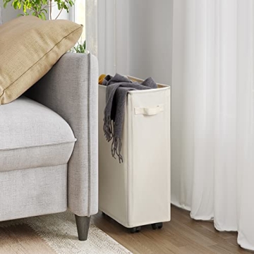 Chrislley Slim Rolling Laundry Hamper for Small Spaces