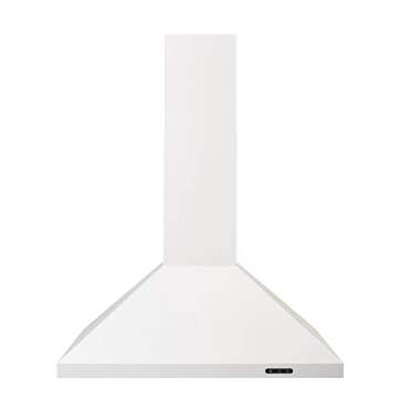 Broan-NuTone 30-inch Wall-Mount Convertible Chimney-Style Range Hood with 3-Speed Exhaust Fan and Light, 460 Max Blower CFM, White