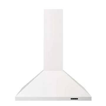 Broan-NuTone 30-inch Wall-Mount Convertible Chimney-Style Range Hood with 3-Speed Exhaust Fan and Light, 460 Max Blower CFM, White