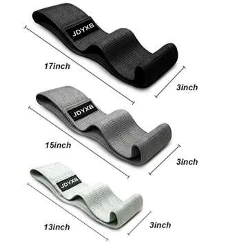 JDYXB Resistance Bands Loop Exercise Bands for Legs and Butt, Set of 3 Fabric Non-Slip Hip Booty Bands Glute Resistance Workout Bands for Gym Sports Yoga for Men and Women