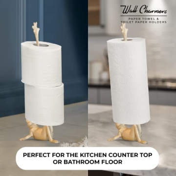 Stylish WallCharmers Gold Frog Paper Towel Holder