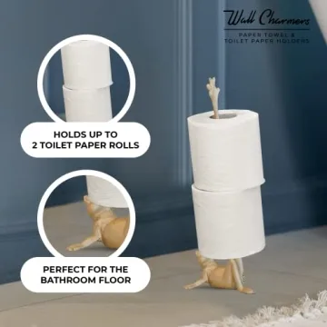 Stylish WallCharmers Gold Frog Paper Towel Holder