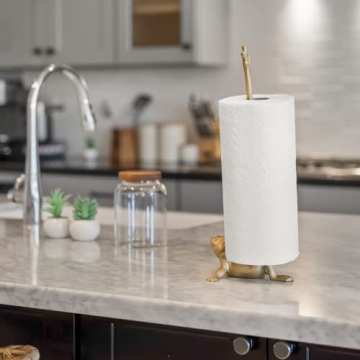 Stylish WallCharmers Gold Frog Paper Towel Holder