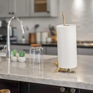 Stylish WallCharmers Gold Frog Paper Towel Holder