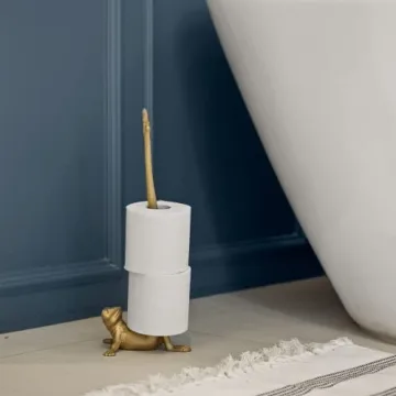 Stylish WallCharmers Gold Frog Paper Towel Holder
