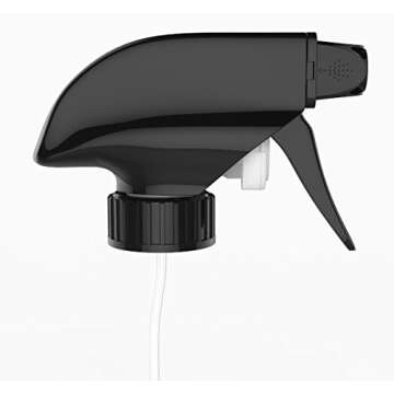 Sally's Organics Black Spray Nozzle - Replacement Trigger Sprayer for 16oz Glass Spray Bottles - Adj...