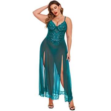 Avidlove Plus Size Sexy Lace Babydoll Nightgown