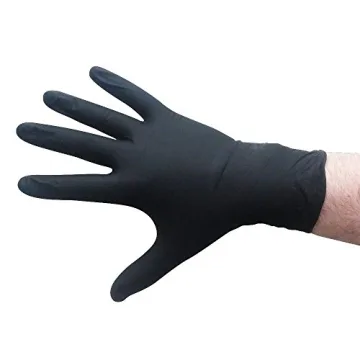 Durable Boone Hearth Large Black Nitrile Gloves 5 mil