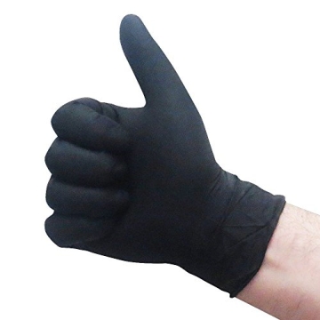 Durable Boone Hearth Large Black Nitrile Gloves 5 mil