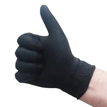 Durable Boone Hearth Large Black Nitrile Gloves 5 mil