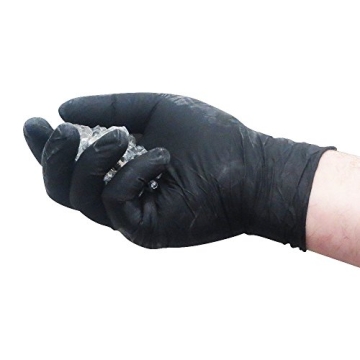 Durable Boone Hearth Large Black Nitrile Gloves 5 mil
