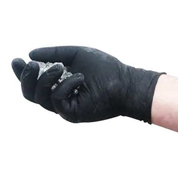 Durable Boone Hearth Large Black Nitrile Gloves 5 mil