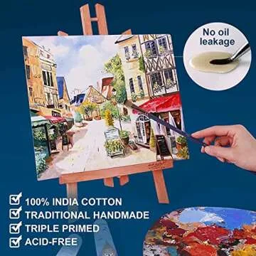 Artkey 100% Cotton Canvas Boards 8x10 Inch for Artists