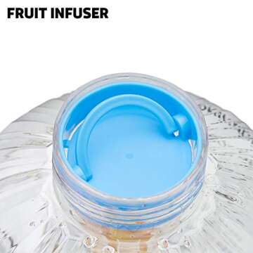 HOTFUN 1 Gallon Water Bottle, BPA Free Large Water Bottle Hydration with Motivational Time Marker Reminder Leak-Proof Drinking Big Water Jug for Camping Sports Workouts and Outdoor Activity, 128oz