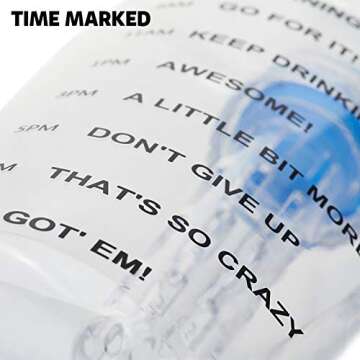 HOTFUN 1 Gallon Water Bottle, BPA Free Large Water Bottle Hydration with Motivational Time Marker Reminder Leak-Proof Drinking Big Water Jug for Camping Sports Workouts and Outdoor Activity, 128oz