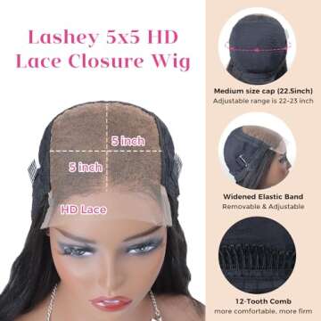 Lashey HD Lace 5x5 Wig - Natural Look & Easy Wear