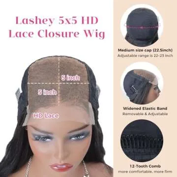 Lashey HD Lace 5x5 Wig - Natural Look & Easy Wear