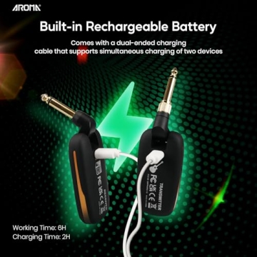 Aroma UHF Wireless Guitar System | 7 Channels, Rechargeable