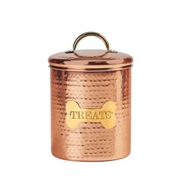 Amici Pet King Charles Medium Amici Home Dog Treats Canister-38, Medium/38 oz, Copper