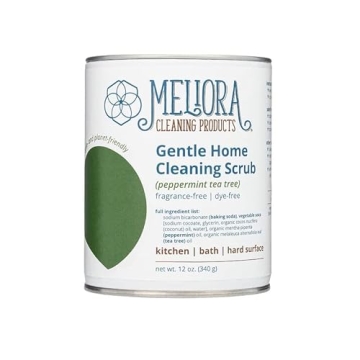 Meliora Cleaning Products Gentle Home Cleaning Scrub Powder, Peppermint Tea Tree