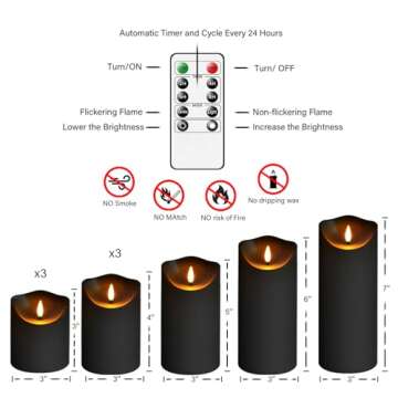 Eebuss Flameless Candles, LED Candles,Plastics Realistic Candle，flameless Candles with Remote，Su...