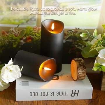 Eebuss Flameless Candles, LED Candles,Plastics Realistic Candle，flameless Candles with Remote，Suitable for Home Decoration，Adding Warmth to The Atmosphere，9pcs（Black）