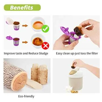 Unbleached K cup Coffee Paper Filters with Lid Disposable for Keurig Reusable K Cup Filters, Disposable Keurig Filters Unbleached, Fits All Keurig Single Serve Filter Brands (100 pack)