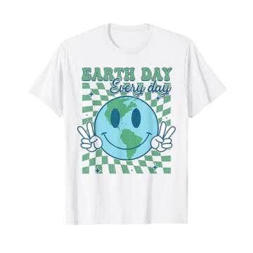 Earth Day Everyday Smile Face Hippie Planet Anniversary T-Shirt