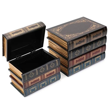 Tosnail 2 Pack Stylish Decorative Book Box Set