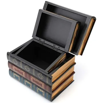 Tosnail 2 Pack Stylish Decorative Book Box Set