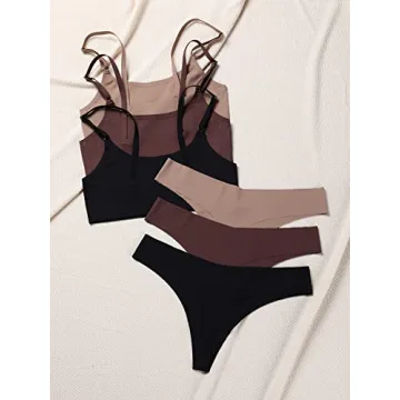 Floerns Seamless Bralette & Panty Set - 6-Piece Comfort Wear