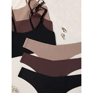 Floerns Seamless Bralette & Panty Set - 6-Piece Comfort Wear