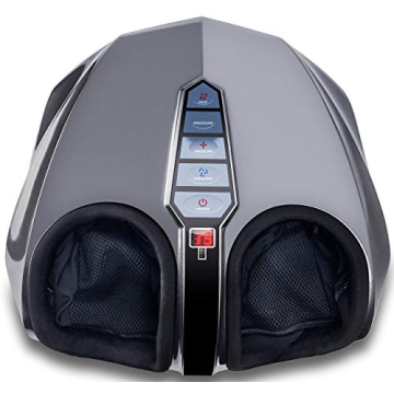 Miko Shiatsu Foot Massager With Deep-Kneading, Multi-Level Settings, And Switchable Heat Charcoal Grey (Renewed)