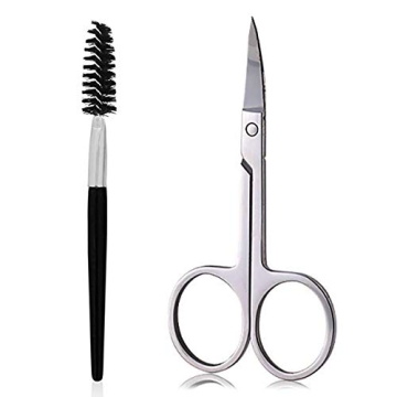 Curved Eyebrow Scissors and Brush Set by AUMELO - Precision Skin Care Tools