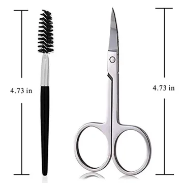 Eyebrow Scissors & Brush Set by AUMELO for Perfect Grooming