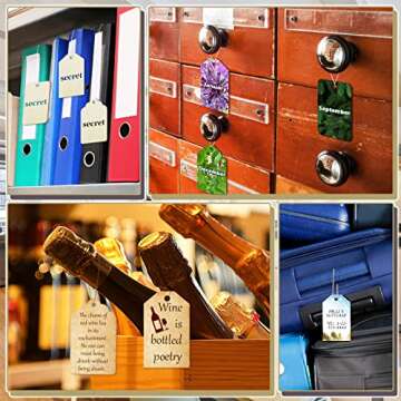 120 Pieces Wooden Tags Unfinished Wood Cutouts with Hole Blank Wood Ornament Hanging Tags Basket Label for Storage Bin 100th Day of School Gifts for St. Patrick's Day Decor DIY Craft Label