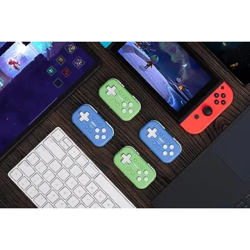 8Bitdo Micro Bluetooth Gamepad Pocket-sized Mini Controller for Switch, Android, and Raspberry Pi, Supports Keyboard Mode (Green)