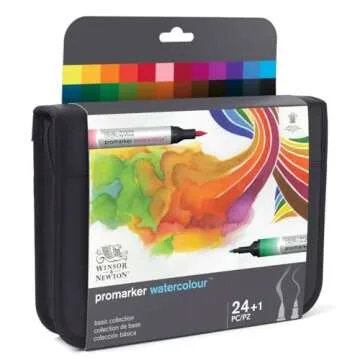 Winsor & Newton Promarker Watercolor, 24 Count Set for Vibrant Art
