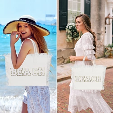 Stylish Ineowelly Tote Bag - Large Beach Bag with Compartments